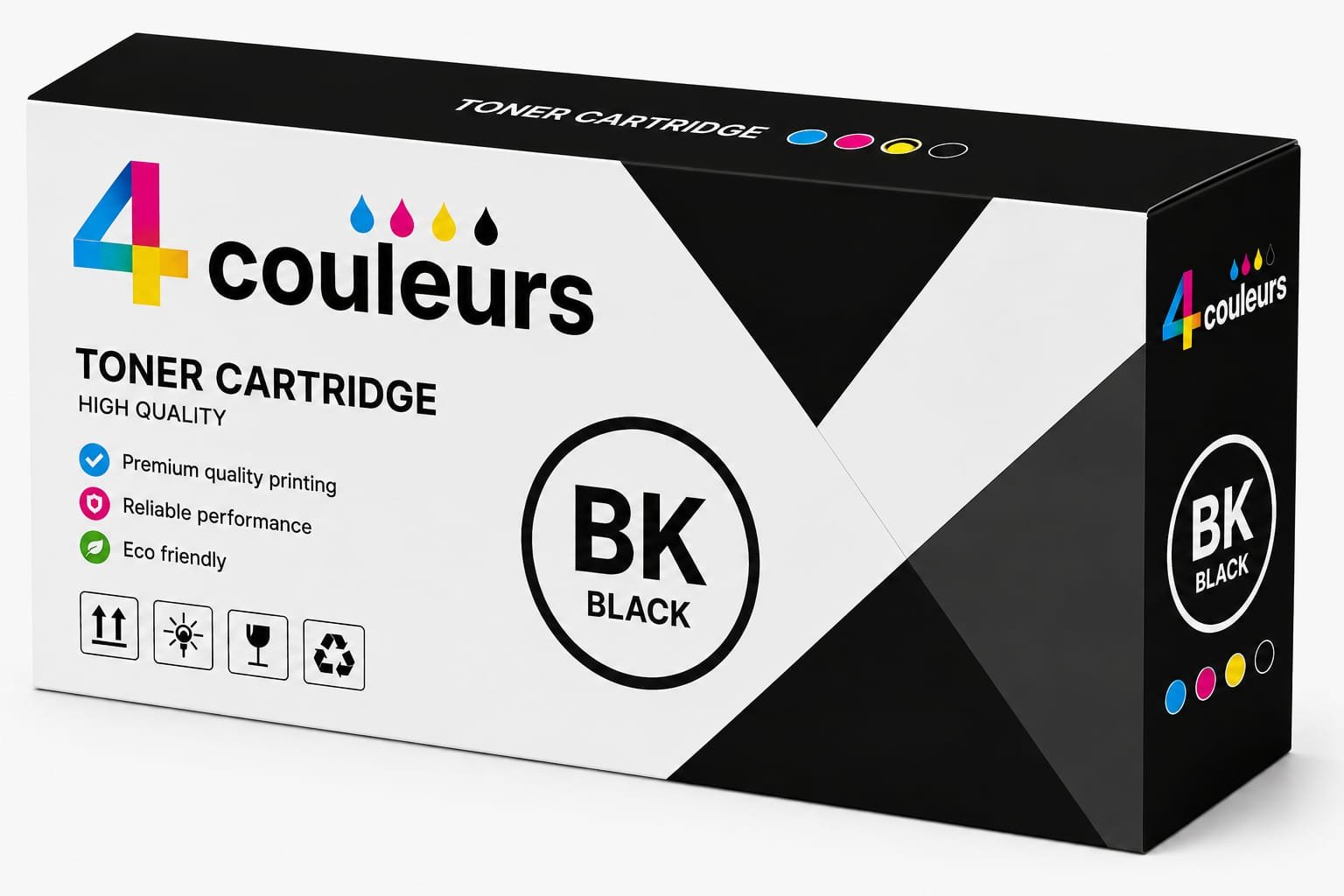 Toner noir compatible pour imprimante – 4Couleur