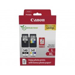 Cartouches Canon PG-540L / CL-541XL - Pack Noir L & Couleur XL+ 50 feuilles Canon Glossy 10x15cm