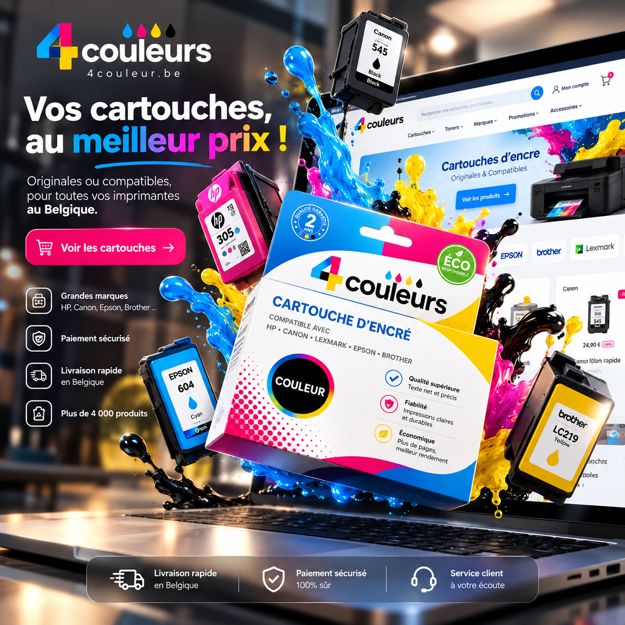Vos cartouches d’encre – 4couleur.be
